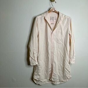 Frank & Eileen Mary Famous Denim Light Pink Acid Wash Button Down Shirt S